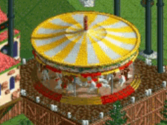 Gif van een draaimolen uit Rollercoaster Tycoon.
